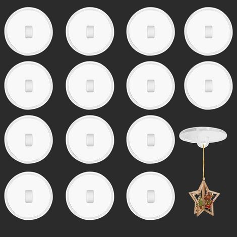 QAZQA 100 Pièces Crochets de Plafond Auto-adhésifs Transparents 2cm de Diamètre Crochet Adhésif sans Perçage en Plastique pour Suspendre des Moustiquaires des Décorations des Guirlandes Lumineuses (1/5)