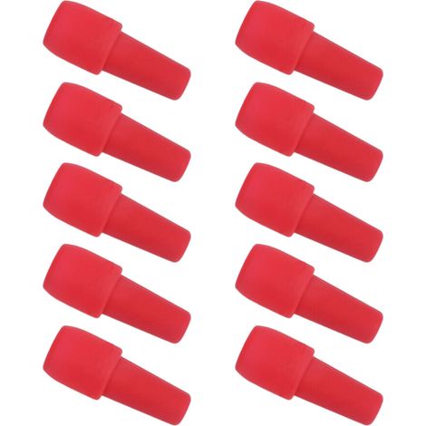 Juego de 10 tapones de vino a presión con tapa - Rojo