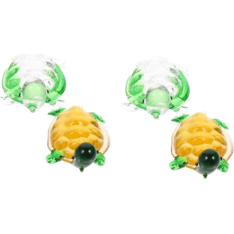 4pièces Décoration De Bureau Verre Forme De Tortue Ornement Créatif pour Aquarium Et Décoration Intérieure Ajoutant Une Touche Naturelle à Votre Espace (1/5)