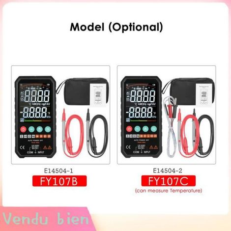 Garosa voltmètre Mastfuyi Multimètre numérique LCD super fin de 3,3 pouces, 6000 points True RMS, compteur moto multimetre AF107B (1/5)