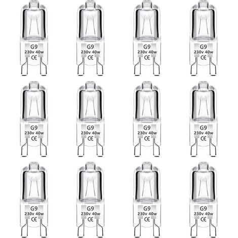 Aougo – Lot de 12 ampoules halogènes G9 40W 230V – Dimmables 0-100% – 480LM blanc chaud 2700K – Base G9 bi-pin – Éclairage uniforme sans scintillement (1/5)