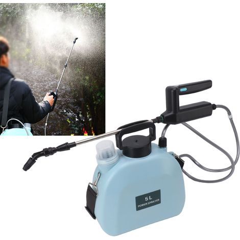 Pulvérisateur Électrique Sans Marque 5L Bleu Batterie Lithium 2000mAh Poignée Antidérapante Sangle Épaule pour Jardin (1/5)