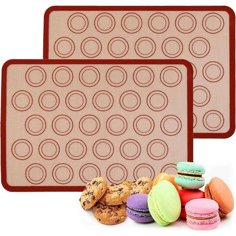 Tapis de cuisson réutilisables pour macarons, lot de 2, revêtement antiadhésif. Tapis de cuisson réutilisables pour gâteaux.-AquaForge (1/5)