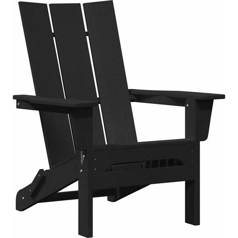 Chaise de jardin Chaise Adirondack pliante Noir 80,5 x 74,5 x 92 cm HDPE (1/5)