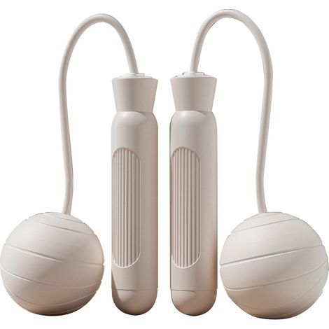 Silent Operation Skipping Rope, Weighted Design, Portable, No Rope Required, for Adults, Students, Fitness, White