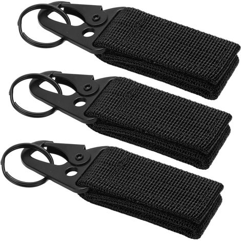 Lot de 3 mousquetons d'escalade adhésifs, résistants, compacts et portables, outils de camping pratiques pour les activités de plein air (noir). (1/5)