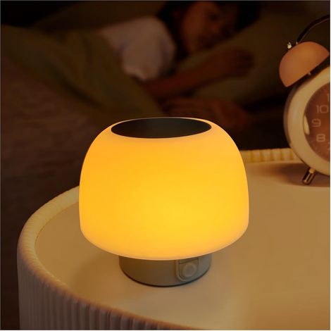 Lampe de table LED rechargeable – 4 niveaux de luminosité, alimentation solaire et piles – Veilleuse pour chambre, chambre d'enfant et décoration (1/3)