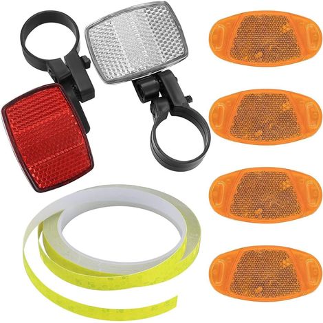 [NIE BENUTZT]Stück Fahrradspeichenreflektoren, Fahrradreflektoren, Fahrradreflektor vorne und hinten, Fahrradradreflektorhalter mit Reflektorstreifen für Kinderfahrrad, Mountainbike, Motorrad (1/4)