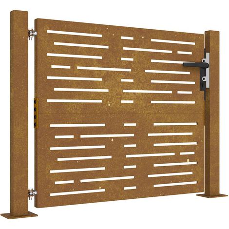 Portail de jardin，Portail de clôture，Portillon de jardin 105x105 cm acier corten conception de carré CFW92301 (1/5)