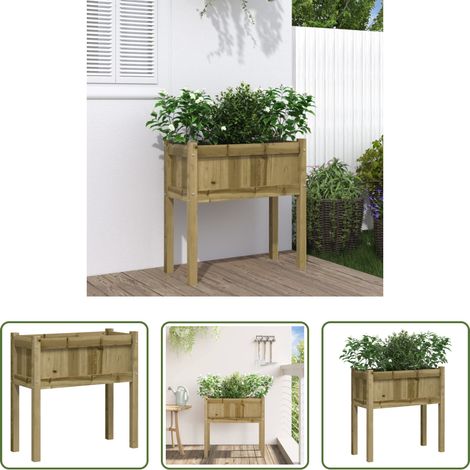 Kiefernholz Imprägniert - Pflanzkübel mit Beinen 70x31x70 cm Kiefernholz Imprägniert (1/5)