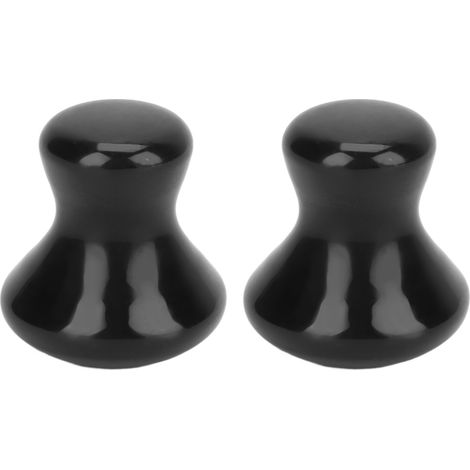 2 pièces Outil Gua Sha Visage en Forme de Champignon pour Lissage et Anti-Rides Massage Rouleau Noir (1/5)