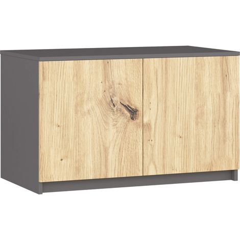 Sopralzo per armadio S90 Grigio Grafite 90 cm 2 ante Colore frontale Artisan Quercia 90x51x55 cm (1/5)