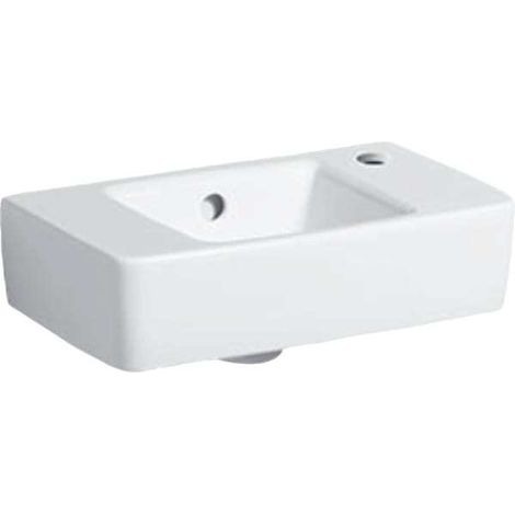 Geberit Handwaschbecken Renova Compact mit Hahnloch R, mit ÜL 400x250mm weiß (1/5)