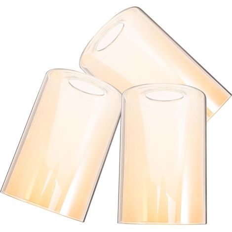 3 abat jour cylindriques en verre jaune pour suspensions (1/5)