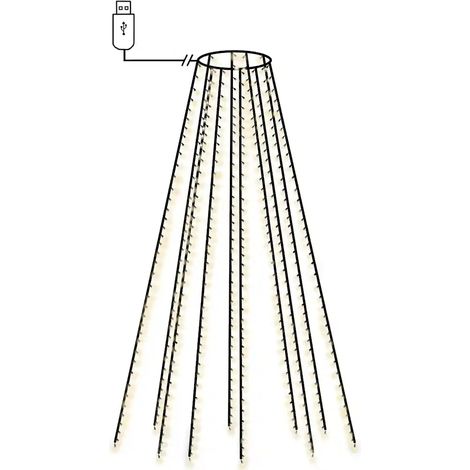Guirnalda de luces LED de red para árbol de Navidad de 400 cm con 400 LED ambiente cálido y festivo de PVC verde oscuro 020046019 (1/4)