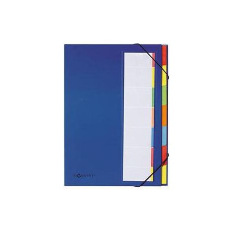 Ordnungsmappe Deskorganizer Premium DIN A4 225g/m² Karton Polypropylenfolie kaschiert Farbe: blau Farbe des Fächerblocks: mehrfarbig 7 Fächer (1/4)