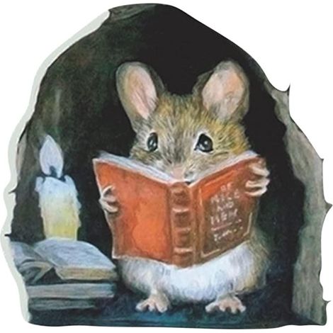 BEBUSINGOTO 10 stücke Lustige 3D Aufkleber Niedlichen Cartoon Lesen Unter Kerzenlicht Kleine Maus Herz Paste Maus Loch Schöne Tier Maus Wand kunst Aufkleber
