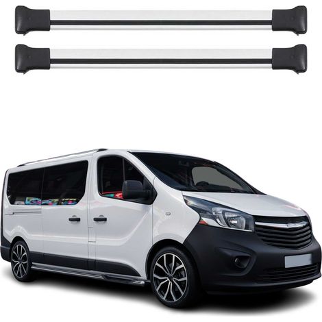 OMAC Barres de toit en aluminium pour Fiat Talento 2016-2020 – TÜV / DIN 75302:2019 – Charge max 75 kg – 2 barres Argent (1/4)