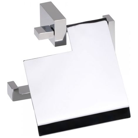 Dérouleur papier toilettes avec couvercle GAMMA en laiton chromé 13,5 x12,8 x5 cm (1/2)