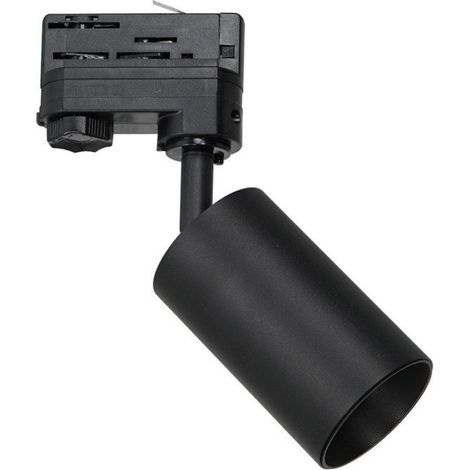 Tube De Spot - Circuit Triple - Pour Rail D'éclairage À Tube - Compatible Ampoule GU10 - Noir - 1 Pièce