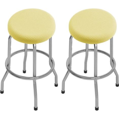 Housse de tabouret de bar rond - 2 pièces - Housse Tabouret - Housse de chaise de bureau - Housse de chaise pivotante ronde - Étanche - Rond - Housse de chaise amovible - Anti-poussière - Universelle (1/5)