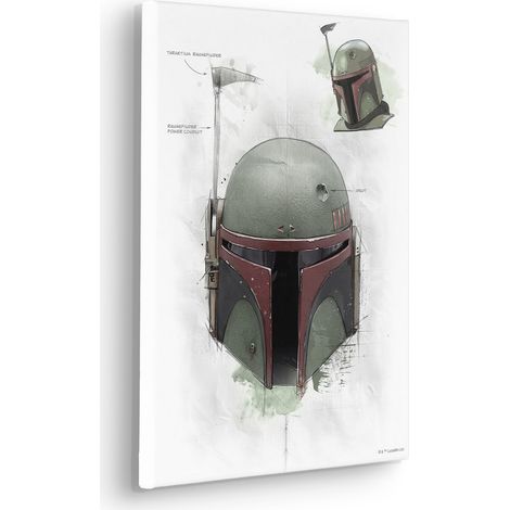Komar Canvasbild Star Wars Boba Fett Helmet Sketch - 40 x 30 cm - Bild auf Keilrahmen (1/3)