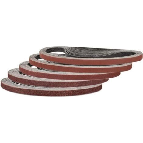Lot de 25 bandes abrasives 9 x 533 mm, grain 60/80/120/240/400 pour ponceuse à bande, idéal pour le bois et la peinture (1/5)
