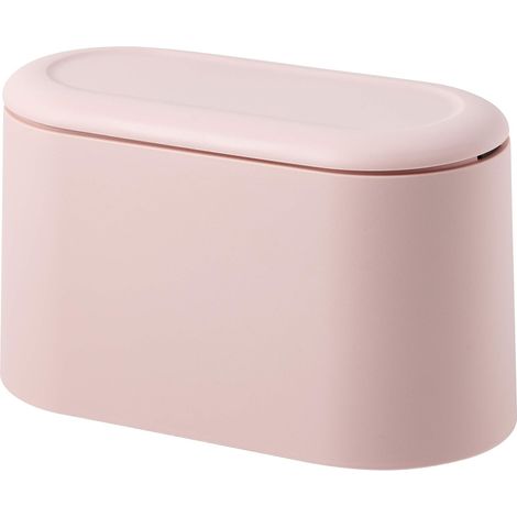 Poubelle De Bureau Simple Mini Poubelle De Bureau Peut Presser Bullet Cover Poubelle Double Couche Ménage Chambre Poubelle De Bureau 22 11 13cm Rose 1 Pièce (1/4)
