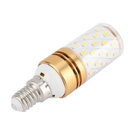 Ampoule LED E14 12W à culot maïs, blanc chaud, décorative, cylindrique, type bougie, AC 85-240V (1/5)