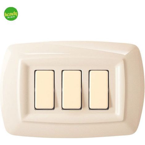 Placca 3 posti 3 moduli tond - q avorio.