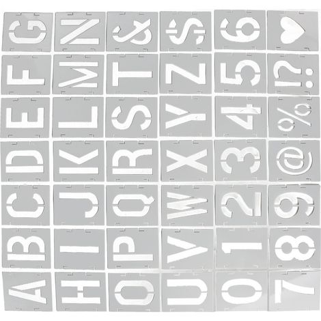 Lot de 42 pochoirs de peinture colorés, gabarits alphabet DIY portables pour dessin et décoration murale (1/5)