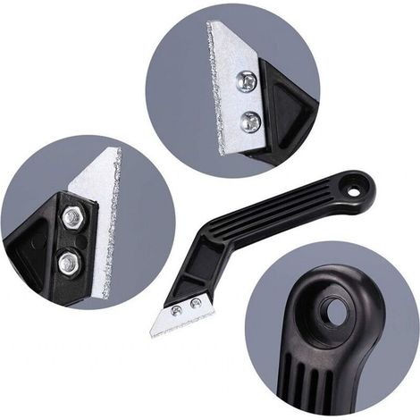 Grattoir à joints de carrelage 21cm - manche en plastique avec lame d'acier remplaçable avec pointe en tungstène - outillage (1/4)