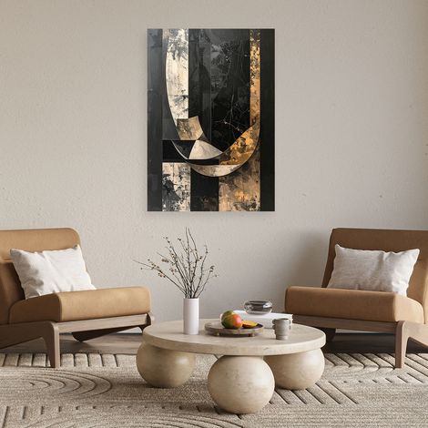 Wandbild Geometrische Abstraktion schwarz Gold 40x60 (1/4)