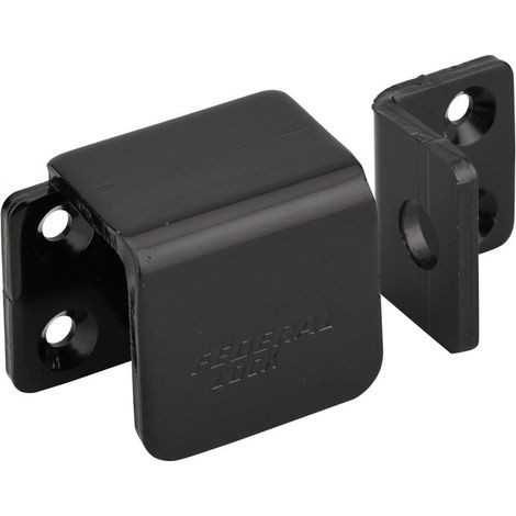 Porte-cadenas renforcé à recouvrement, gauche, acier, protection pour fermeture, noir - (1/3)