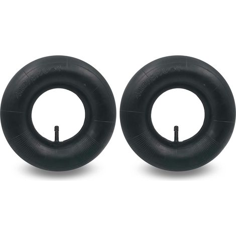 Chambres à air 4.10/3.50-4 pour diable et chariot – Caoutchouc durable – Valve droite – Lot de 2 pièces pour tondeuse à gazon - TR-13