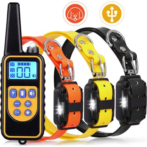 Collier de dressage pour chien avec télécommande, portée de 800 mètres, étanche, rechargeable, 1 à 99 vibrations, sans danger, effet rapide pour chiens de petite, moyenne et grande taille (1/5)