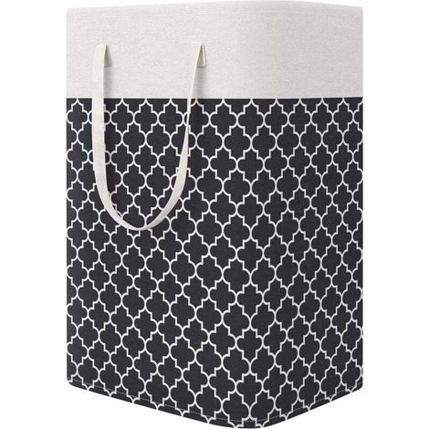 Panier à linge pliable et étanche avec longue poignée, bac à linge durable, panier de rangement pour jouets de chambre à coucher, salle de bain, dortoir, 75 L, gris