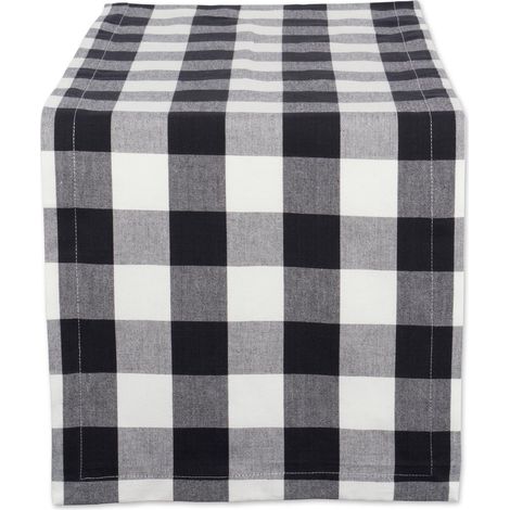 Chemin de table classique Farmhouse 35,6 x 274,3 cm Noir et blanc (1/5)