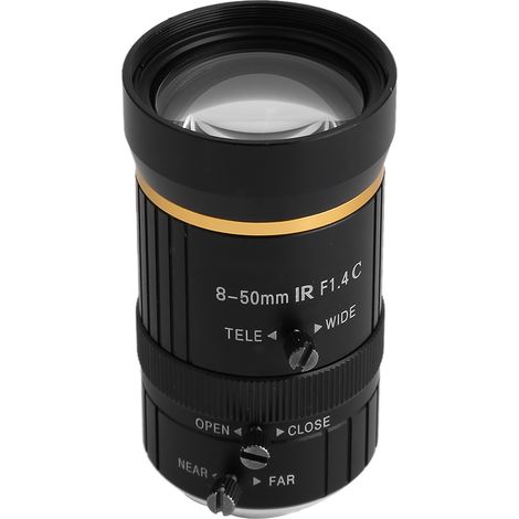 Objectif de caméra de sécurité CCTV 8-50 mm 3 MP, ouverture manuelle 1/2", monture C (1/5)