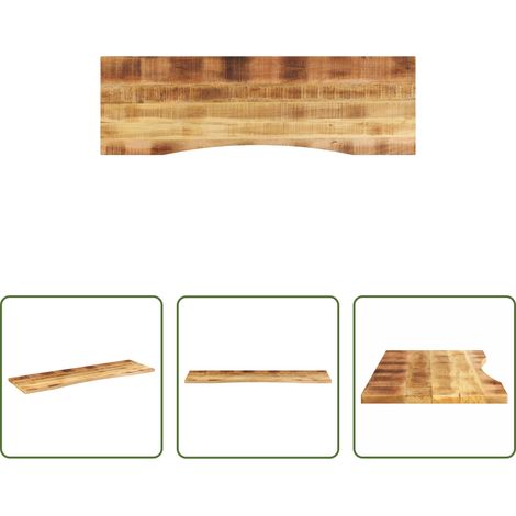 vidaXL Bois de manguier - Dessus de bureau avec courbe 160x50x2,5 cm manguier massif brut (1/5)