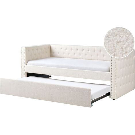 Trundle Bed Boucle GASSIN 90 x 200 cm (EU Single) Off-White
