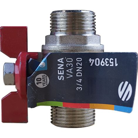 Vanne à sphère PN30 SENA ACS Manette Papillon rouge Mâle/Mâle 3/4" (20/27) - Arco (1/4)