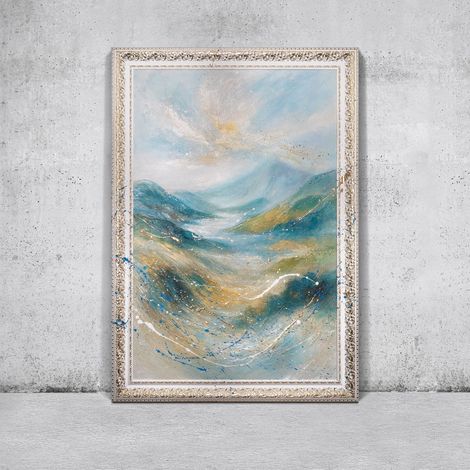 Gemälde Sanftes Licht Rahmen Weiß 120x80 cm (1/5)