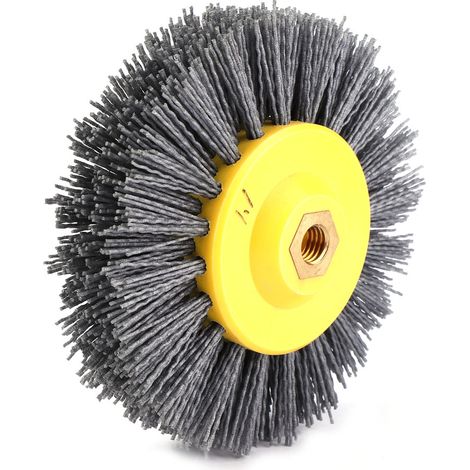 Brosse à tête polie pour tréfilage abrasif, idéale pour la pierre et le bois anciens (120) (1/5)