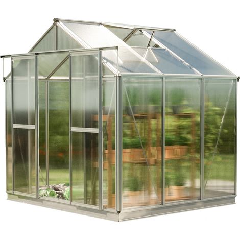 GFP Serra Saphir 3 telaio in alluminio 259 x 195 cm, lastre a doppia parete di 6 mm, con apri-finestra automatico e telaio di fondazione