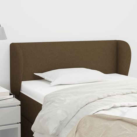 Tête de lit avec oreilles Armoire de tête de lit Marron foncé 103x23x78/88 cm Tissu 65858 (1/5)