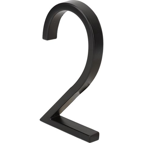 Numéro de maison en alliage de zinc antirouille, facile à lire, pour porte de maison ou de bureau, numéro 2 (1/5)
