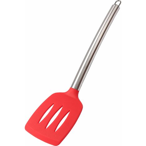 Spatule À Fentes En Silicone Résistante À La Chaleur Pour Cuisine Antiadhésive - Outil De Cuisson Durable Avec Trou De Suspension - Idéal Pour Poêles Et Casseroles - Lot De 1 (1/2)