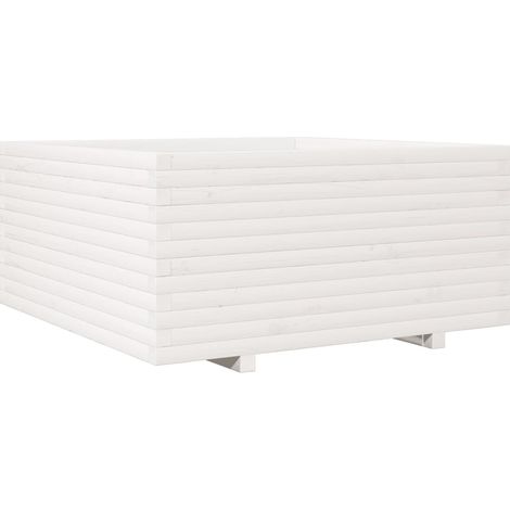 Maison Exclusive - Fioriera da Giardino Bianca 100x100x49,5 Legno Massello di Pino