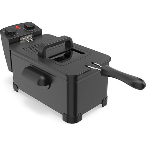 Friggitrice da 2000 W, capacità olio 3 litri, termostato regolabile.